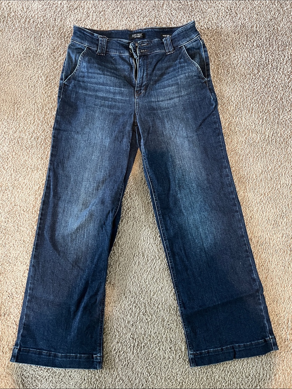Judy Blue Dark Blue Wide-Leg Flare Jeans